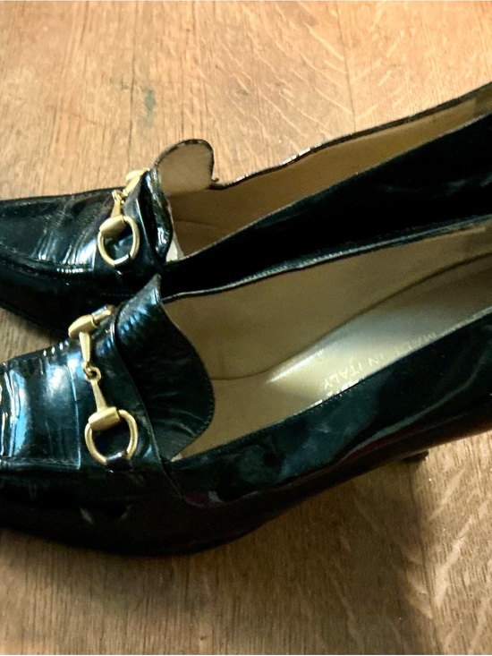 Gucci Shoes - Gucci Black Patent Leather Loafers with Gold Horsebit